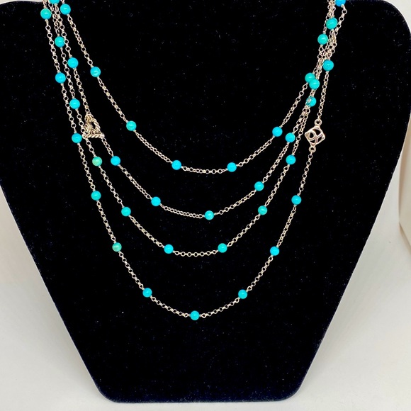David Yurman Jewelry - David Yurman Bijoux Turquoise Silver Chain Necklace